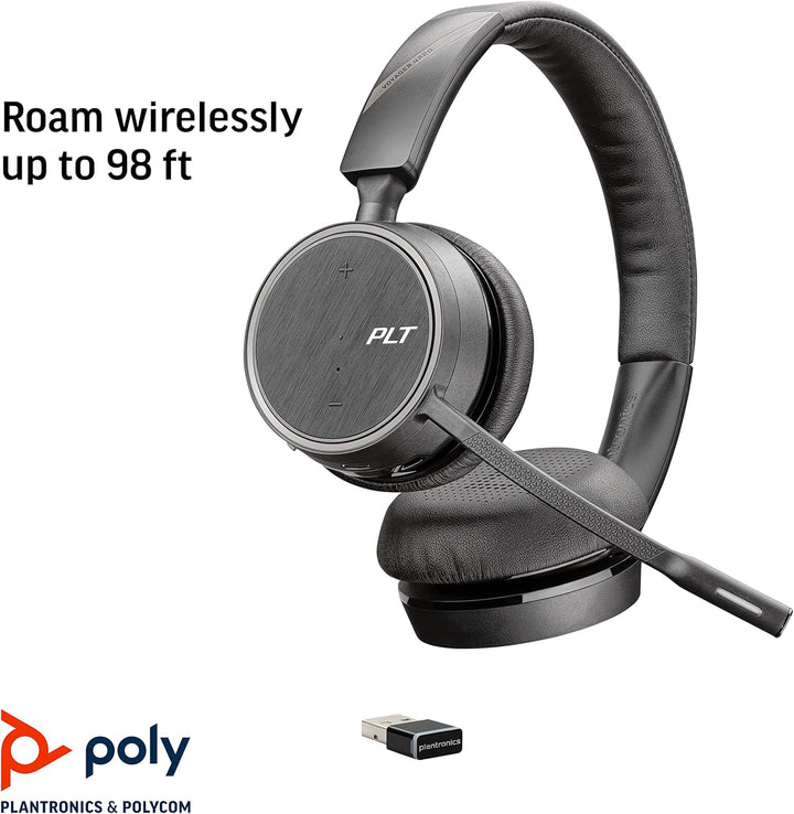 Plantronics– Voyager 4220UC USB-A Headset (Poly)– Stereo Bluetooth-Kopfhörer mit Bügel-Mikrofon und