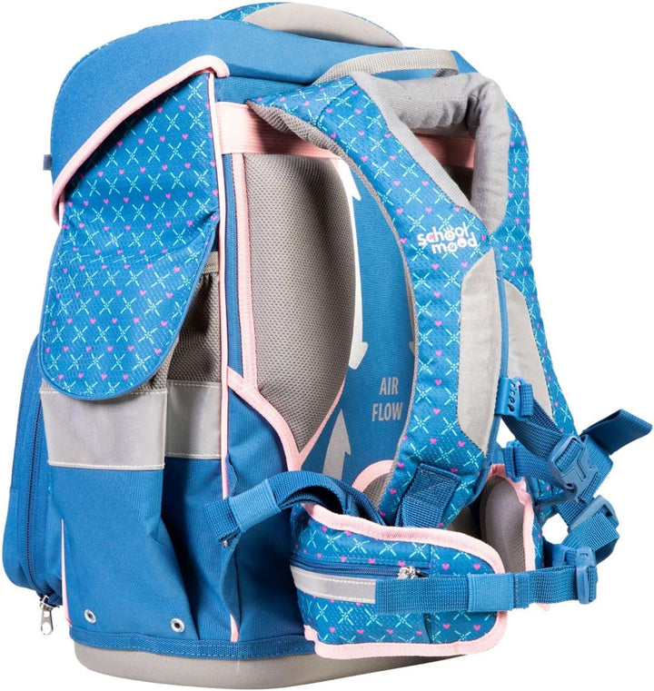 SCHOOL-MOOD Timeless Pro Schulranzenset 7-teilig 23,5L Stauraum, ergonomisches Easy Fit System für 1