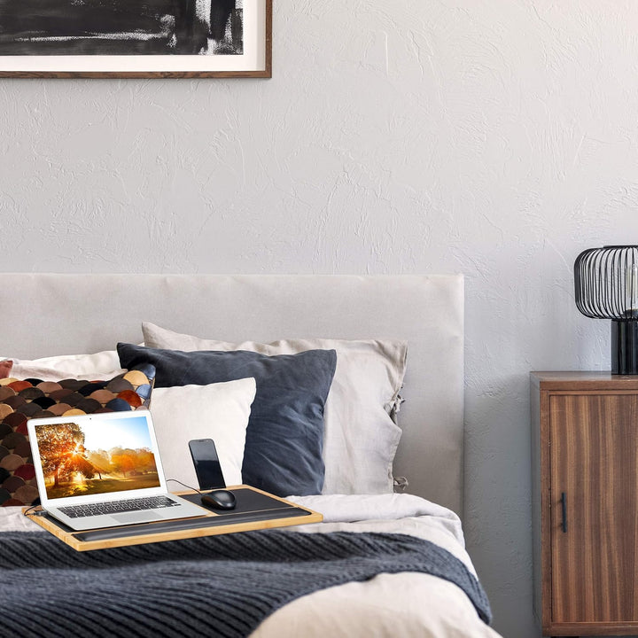 Relaxdays 2 x Laptoptisch, Knietablett, Laptop Unterlage, 2 Mousepads, Smartphone Halterung, BxT: 60