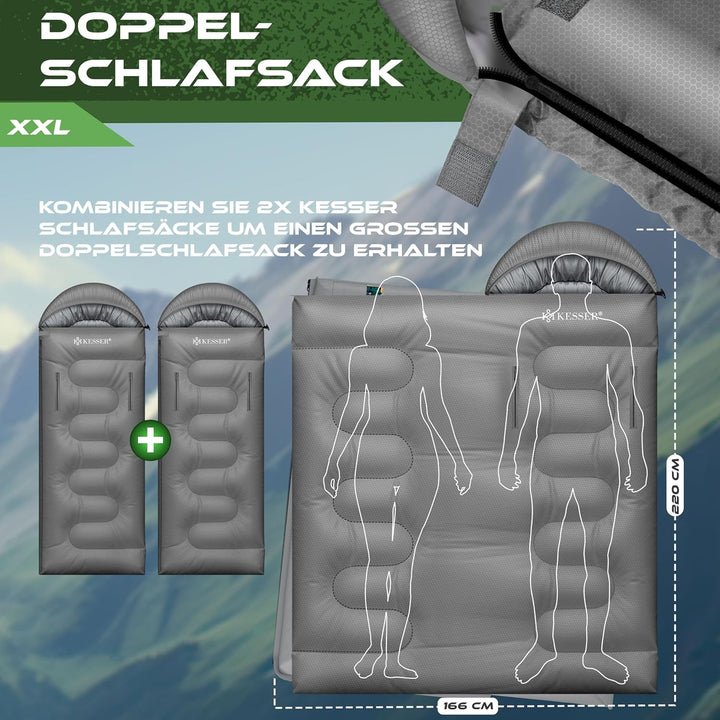KESSER® Schlafsack Outdoor | Deckenschlafsack 3-4 Jahreszeiten | Camping-Sleeping-Bag für Erwachsene