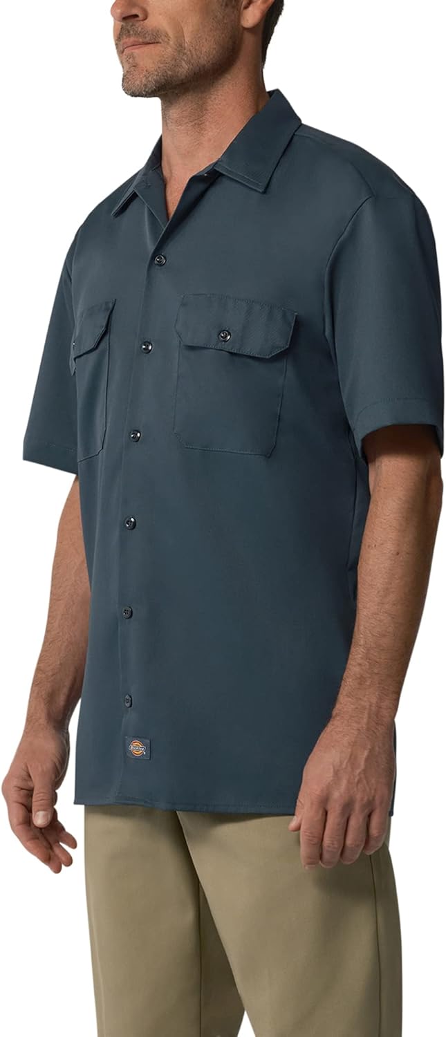 Dickies Herren Big and Tall Short-Sleeve Work Button-Down-Shirt S Air Force, S Air Force