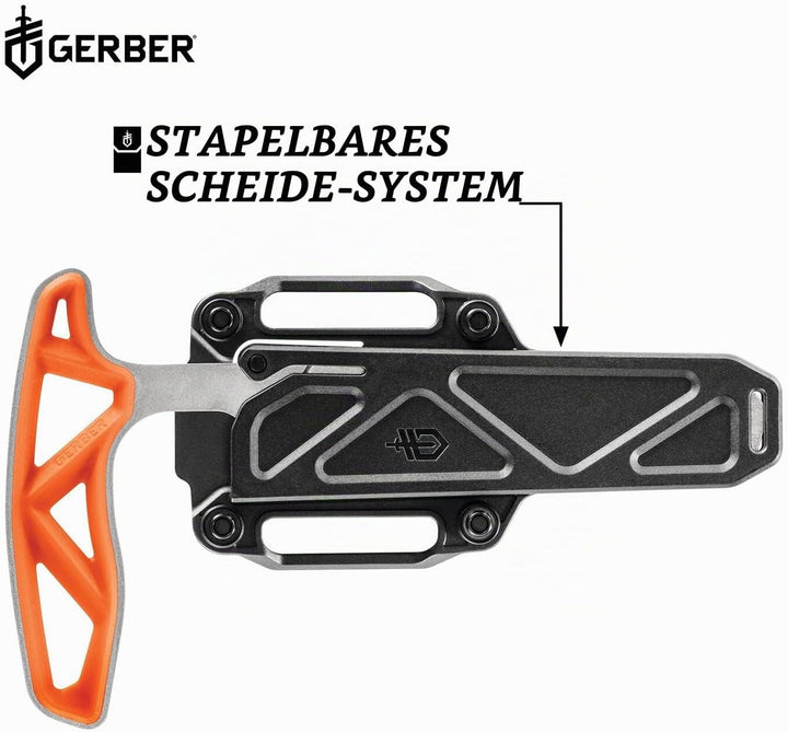 Gerber Knochensäge mit Scheide, Sägeblattlänge: 10,8 cm, Exo-Mod Saw, Klingenmaterial: 7Cr17MoV, Ora