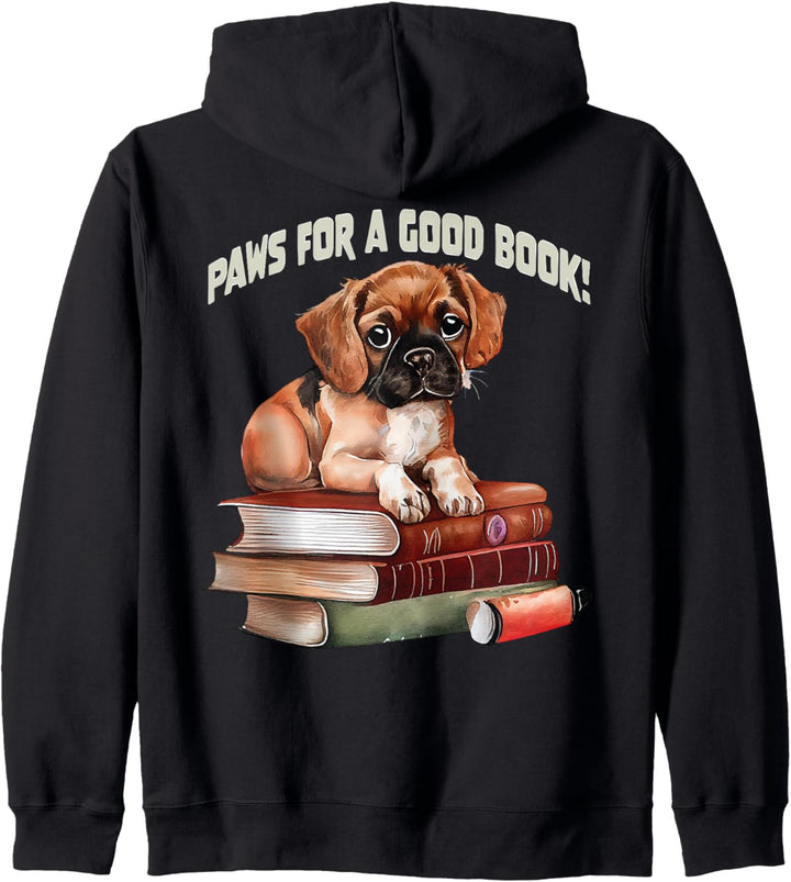 lesebuch hund bibliophile doglover Kapuzenjacke