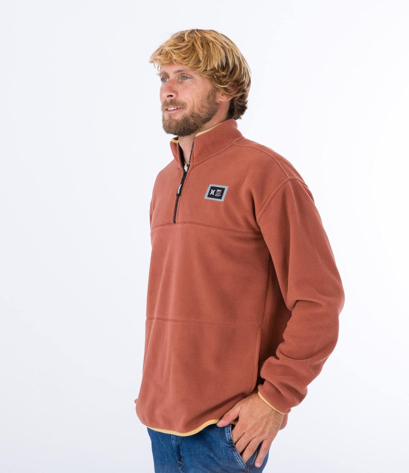 Hurley Herren Tisch Windchill+ 1/4 Zip Sweatshirt S Zion Rost, S Zion Rost