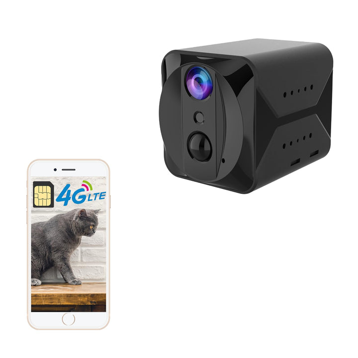 4G-Niedrigstrom-Überwachungskamera Mini Kamera, 140-Grad-Ultra-HD-Weitwinkelobjektiv, mit HD Nachtsi
