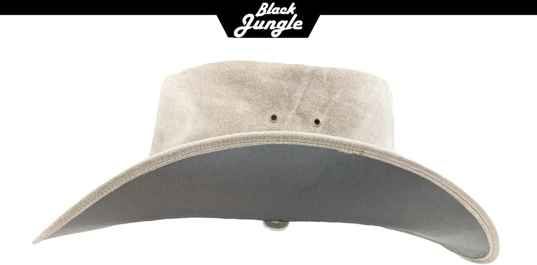Black Jungle Ontario Outdoor Western Lederhut Australien Cowboy Lederhüte Reiterhut Unisex S Charcoa