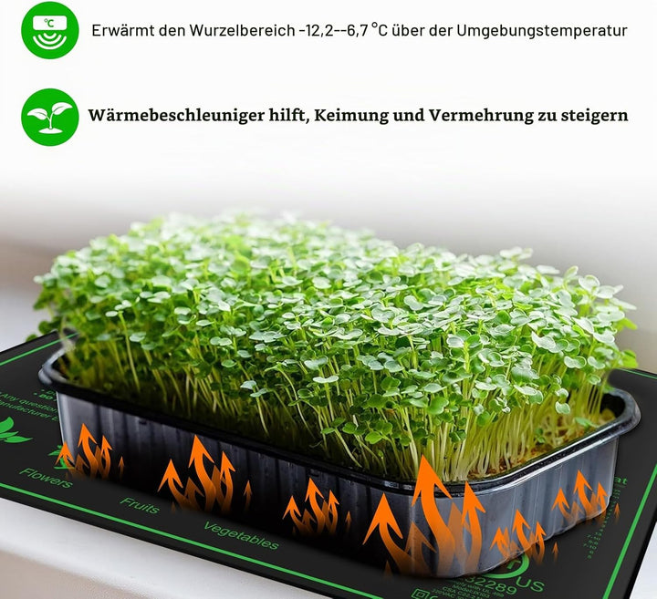 Heizmatte Pflanzen Wasserdichtes Heizmatte Terrarium Schnelle Erwärmung 50 * 52 cm, Sicher und Langl