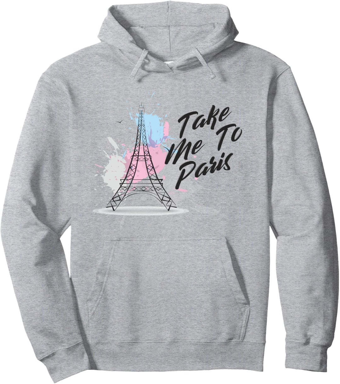 Vintage Paris and Eiffel Tower Gifts T'aime Paris Pullover Hoodie