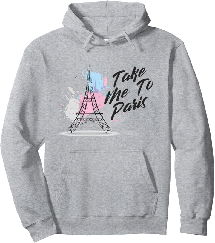 Vintage Paris and Eiffel Tower Gifts T'aime Paris Pullover Hoodie