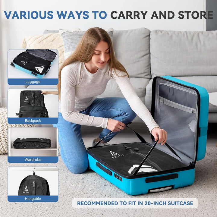 Arxus Vakuumbeutel für Kleidung - Reise Packing Cubes Compression mit Abnehmbare Schultergurt, IP67