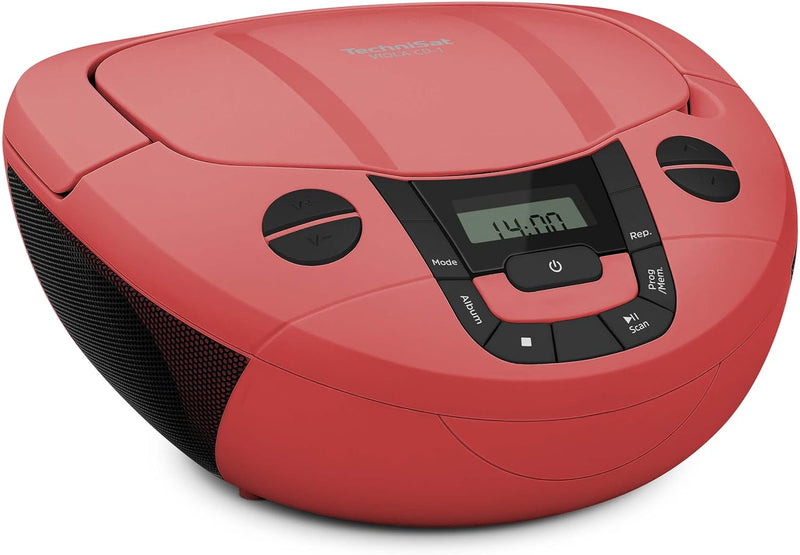 TechniSat Viola CD-1 - tragbarer Stereo CD-Player, Boombox mit praktischem Tragegriff (CD-Radio für