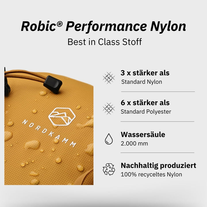 NORDKAMM® Profi Wanderrucksack 20L, klein - nur 680 g, Rucksack 20l aus Robic® Performance Nylon, Da