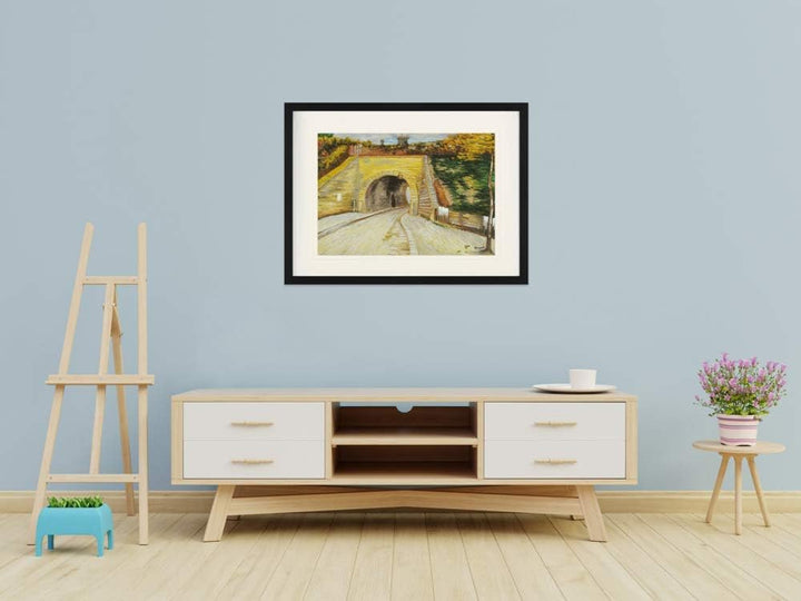 1art1 Vincent Van Gogh Poster Viadukt In Paris, 1887 Gerahmtes Bild Mit Edlem Passepartout | Wand-Bi