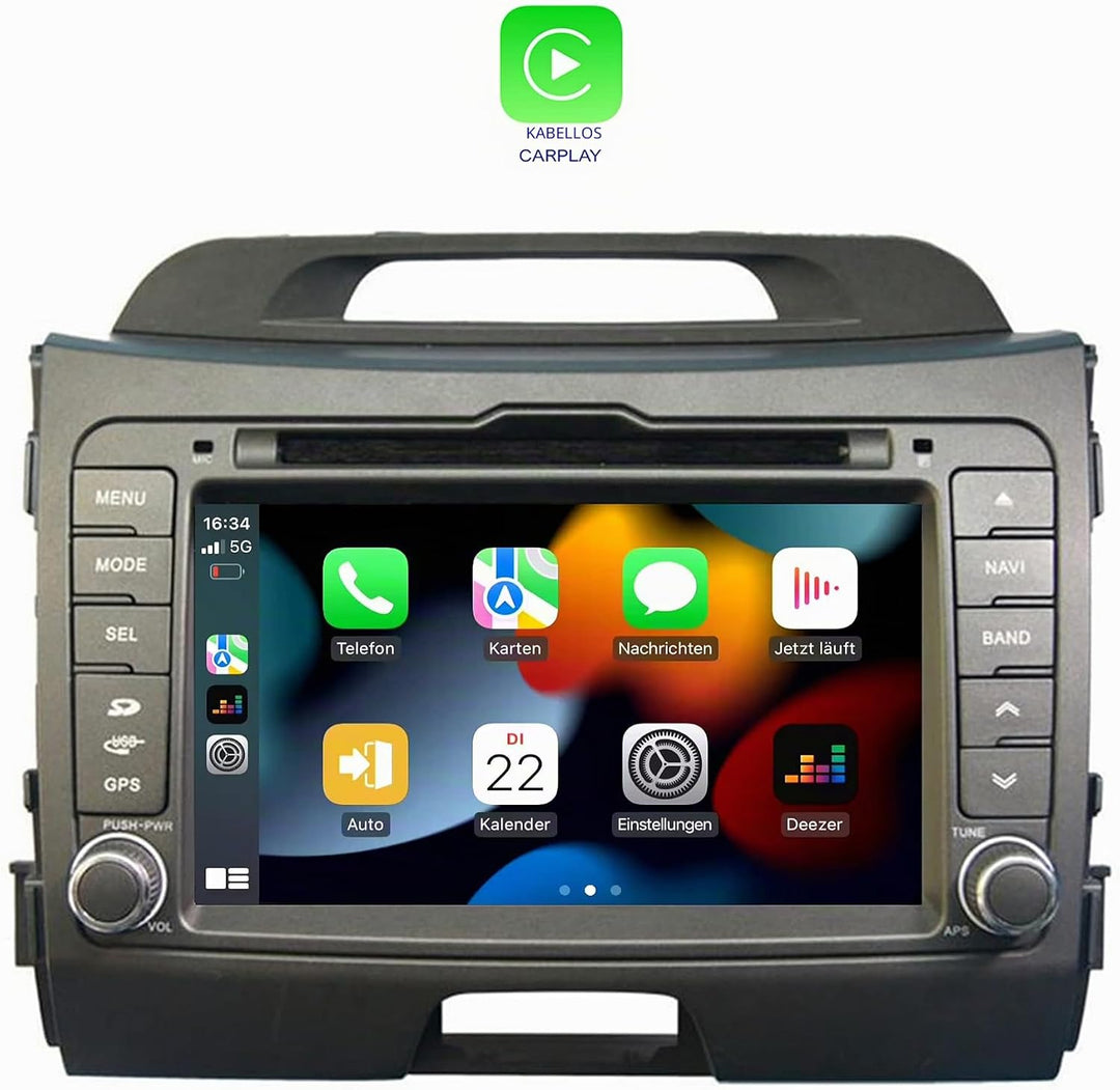 Kompatibel mit: Kia Sportage III 8" Touchscreen Android Autoradio DVD GPS Navigation CarPlay Android