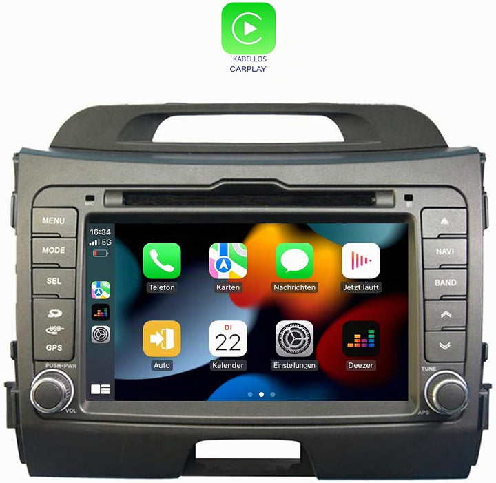 Kompatibel mit: Kia Sportage III 8" Touchscreen Android Autoradio DVD GPS Navigation CarPlay Android