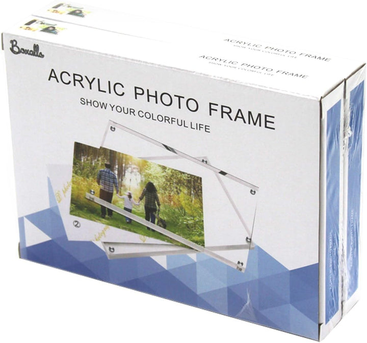 Boxalls Bilderrahmen 15 x 20 cm(6 x 8 inch)-2er Set, Acryl Magnetischer Fotorahmen, Doppelseitiges R