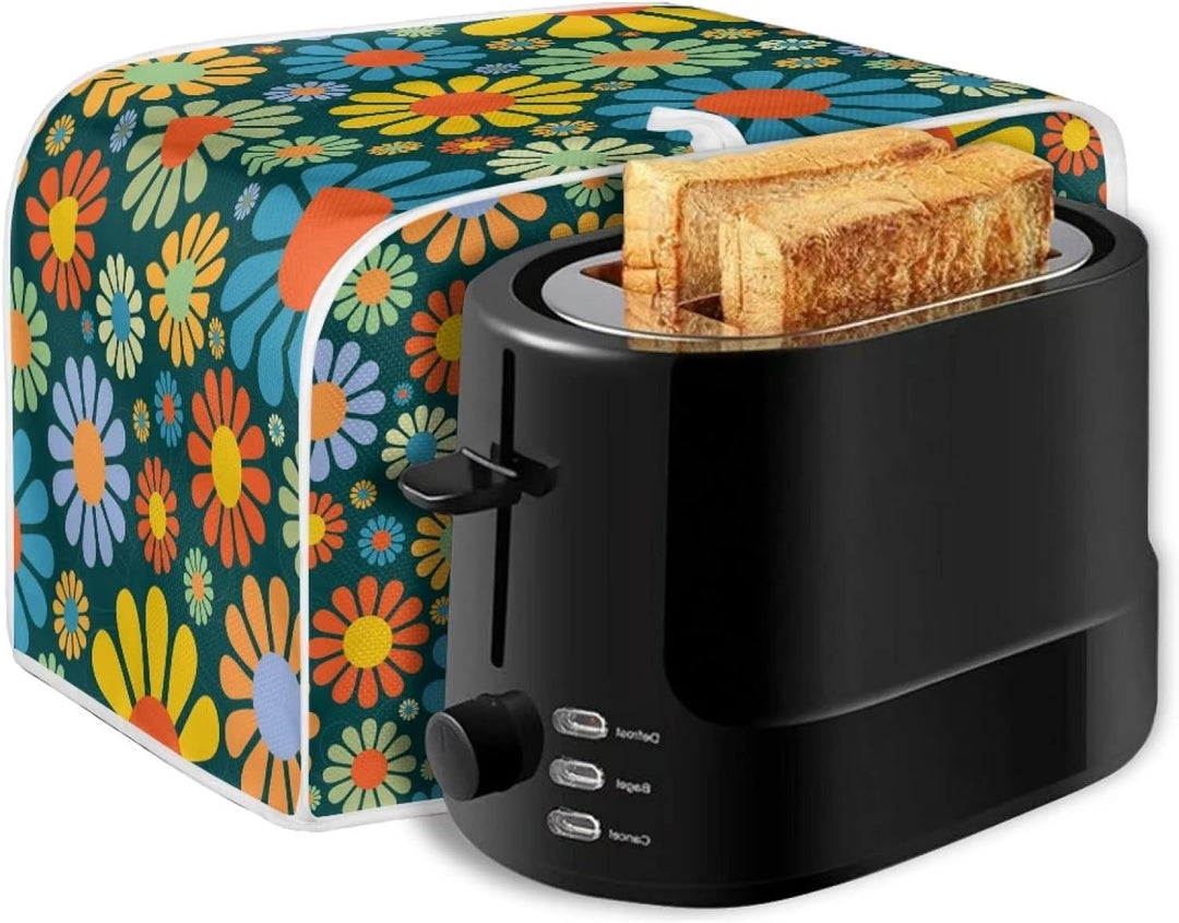 Toaster-Abdeckung mit Blumenmotiv und Gänseblümchen-Motiv, 2 Scheiben, Hahn-Muster, Brot-Toaster, Of