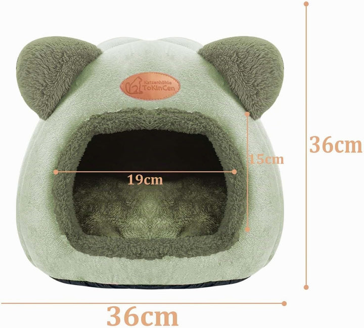 Katzenhöhle Katzenbett Waschbares Katzenhaus Haustierbett Weiches Komfort Zelt Katzenstreu Bett Warm
