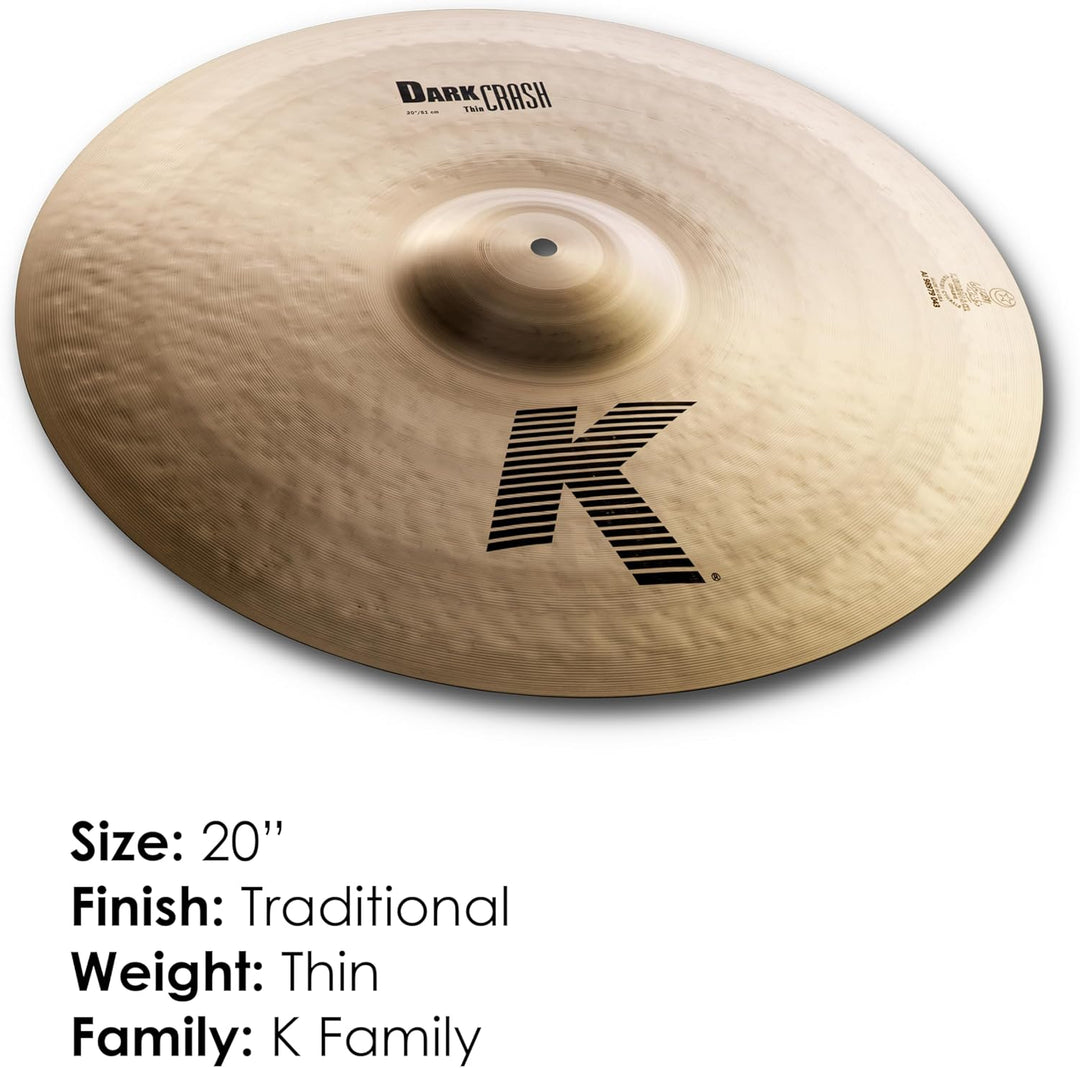 Zildjian K Zildjian Series - 20" Dark Crash Thin Cymbal 20 Zoll Dark Thin, 20 Zoll Dark Thin
