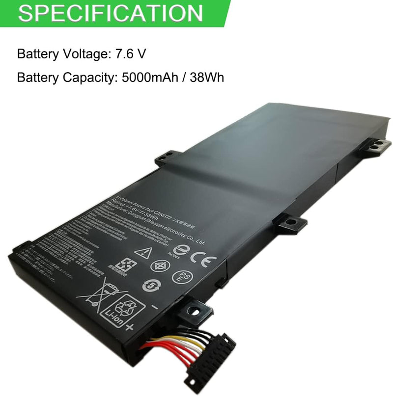 XITAIAN 7.6V 38Wh 5000mAh C21N1333 Ersatz Akku für Asus Transformer Book Flip R554 R554L R554LA TP55