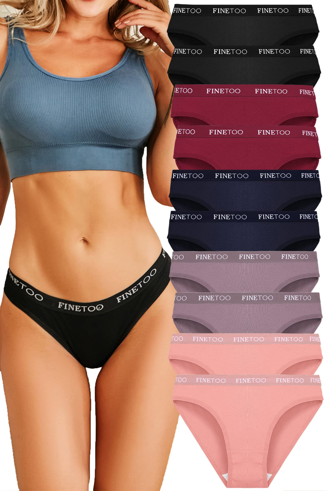 10er Pack Baumwoll Slips Damen Atmungsaktive Unterwäsche Logo Sportunterwäsche Weich Sexy Unterhosen