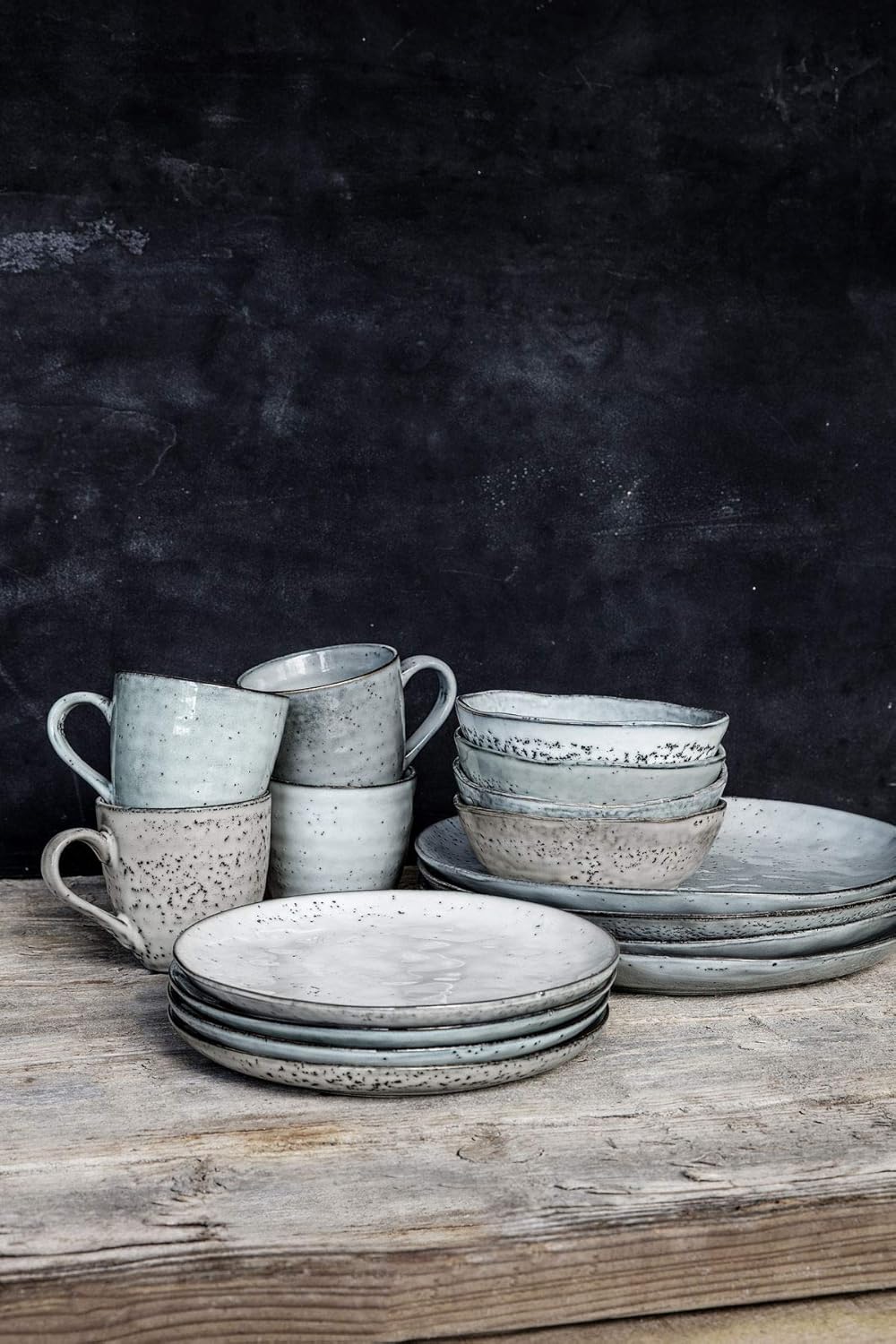 House Doctor Kuchenteller, Rustic, Grau/Blau, h: 2 cm, Dm: 20.5 cm Dia: 20.5 cm, H.: 2 cm, Dia: 20.5