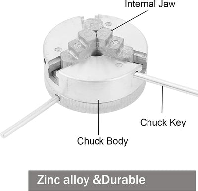 Mini Drehbank, 3 Metalldorn Reversible Professionelles Zubehör Zinklegierung 3 Backen Spannzangenzub