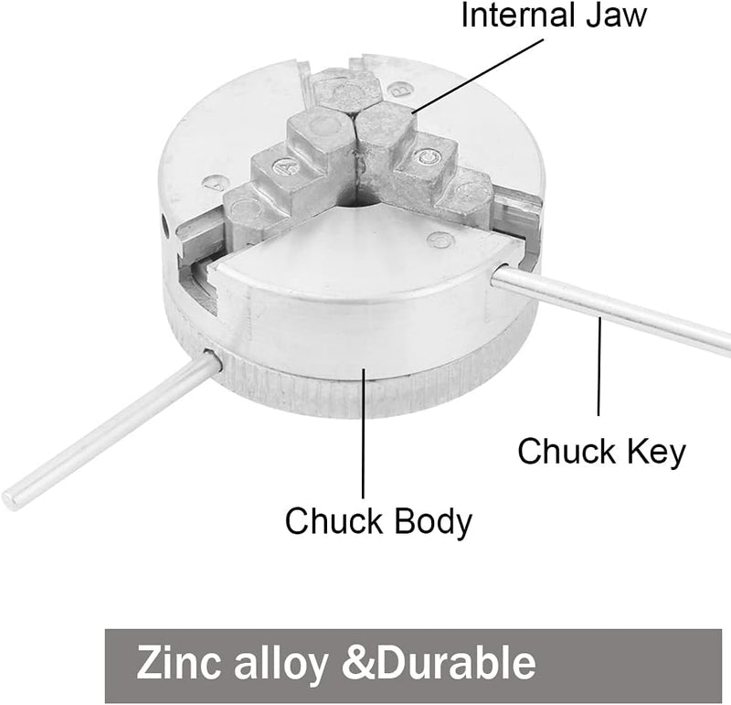 Mini Drehbank, 3 Metalldorn Reversible Professionelles Zubehör Zinklegierung 3 Backen Spannzangenzub