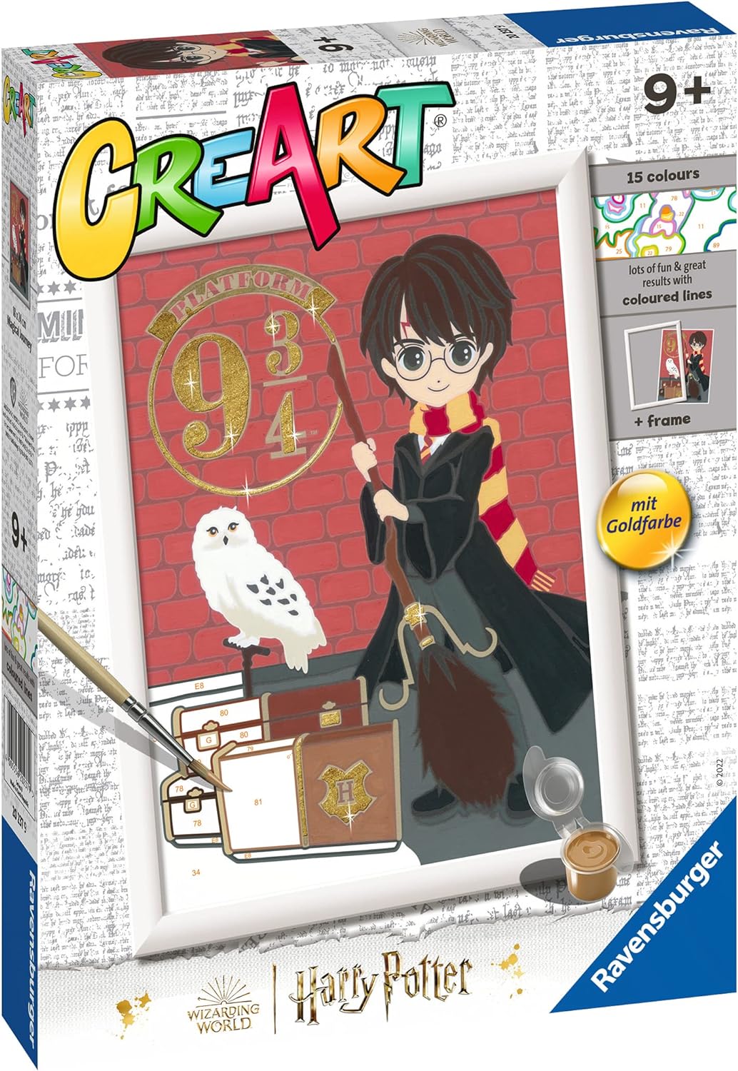 Ravensburger - CreArt D-Serie: Harry Potter, Abflug nach Hogwarts, Malen nach Zahlen, enthält eine v