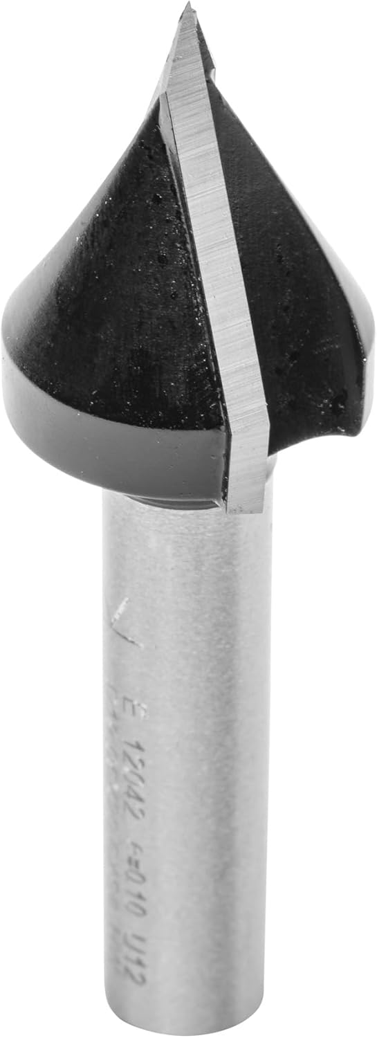 ENT 12042 V-Nutfräser und Schriftenfräser HW, Schaft (S) 8 mm, Durchmesser (D) 19,05 mm, NL 20,6 mm,