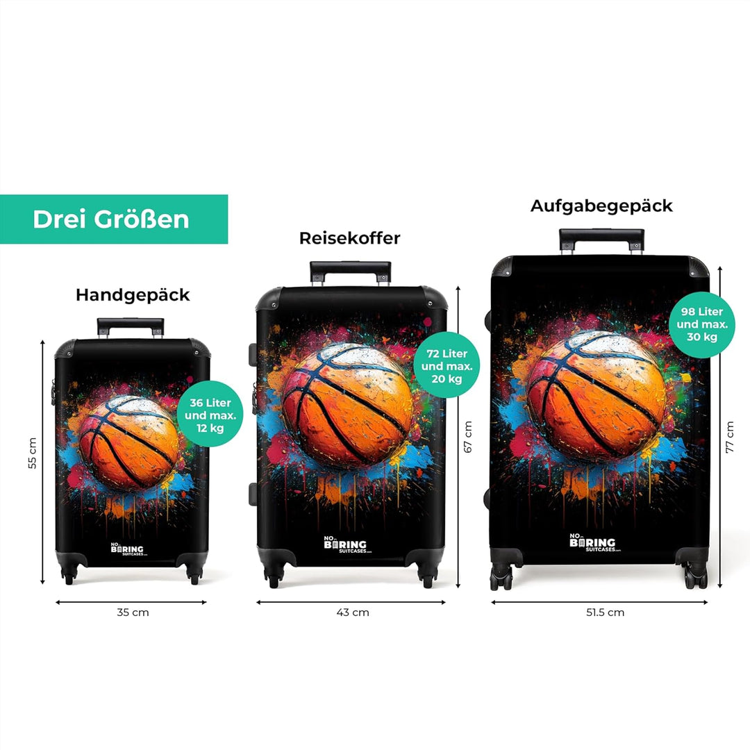 NoBoringSuitcases.com® Koffer XL Gross 77x51.5x28 cm Hartschale Reisekoffer 4 Rollen Leicht Koffer T