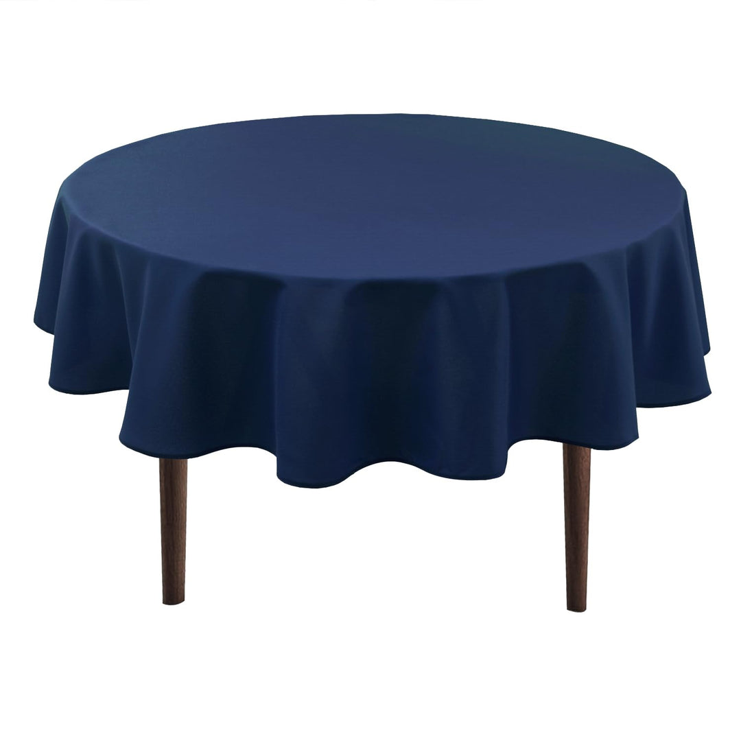 Hiasan Dunkelblau Wasserabweisend Tischdecke aus Polyester,Rund120cm,Anti-Falten Tischtuch,geeignet