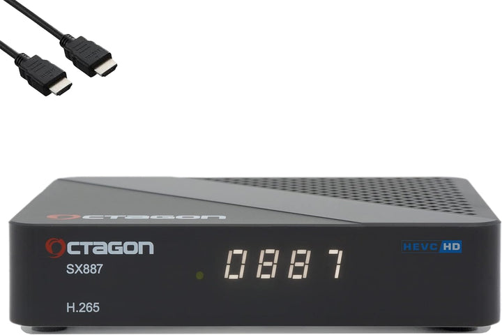 OCTAGON SX887 HD H.265 IP HEVC Smart TV Box, YouTube, USB, UVM., Schwarz