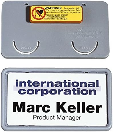 Durable Namensschild Clip-Card (mit Magnet, 40 x 75 mm) Packung à 25 Stück, schwarz, 812901 schwarz