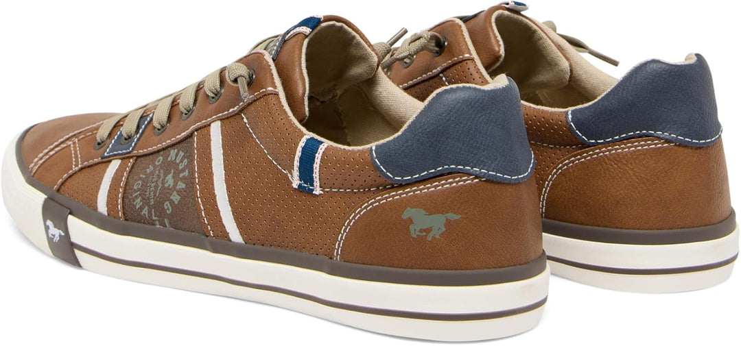 MUSTANG Herren Sneaker Schnürhalbschuh 42 EU Cognac, 42 EU Cognac