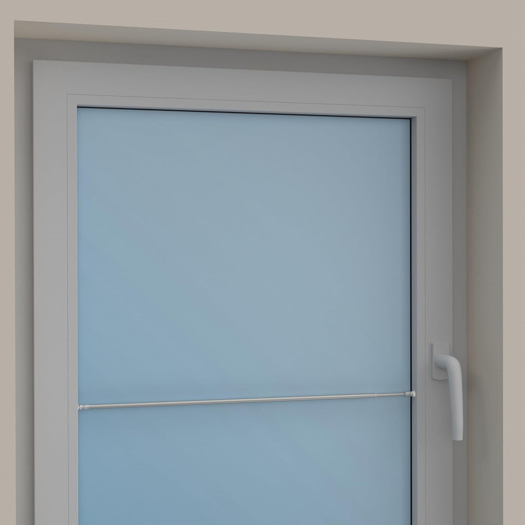 Interdeco Klemmstangen (2 Stück), Klemmfix Scheibenstangen mit Gummistopfen Silbergrau in 8/6 mm Ø,