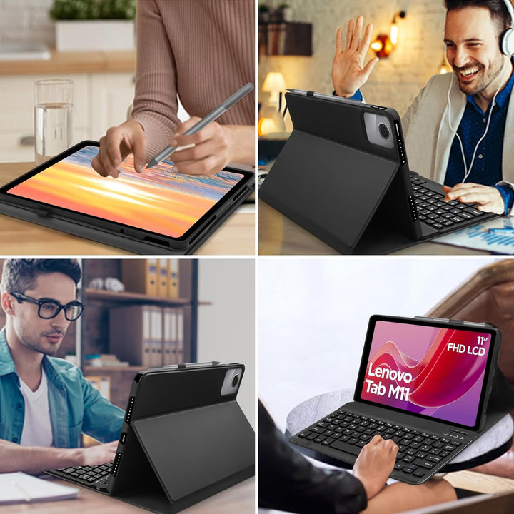Tastatur Hülle für Lenovo Tab M11 2024 11 Zoll (TB330/TB331), Italienisch QWERTY Abnehmbare Bluetoot