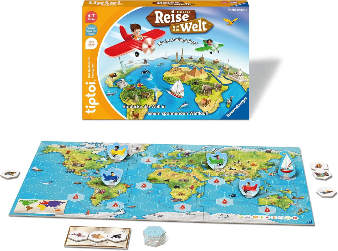 Ravensburger tiptoi Spiel 00117 Unsere Reise um die Welt - Lernspiel ab 4 Jahren, lehrreiches Geogra