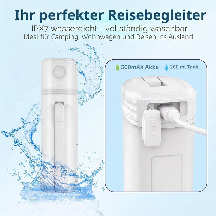 Tragbares Bidet elektrisch – Kein Toilettenpapier mehr! IPX7 wasserdicht mit 180° Düse, 2 Modi (Daue