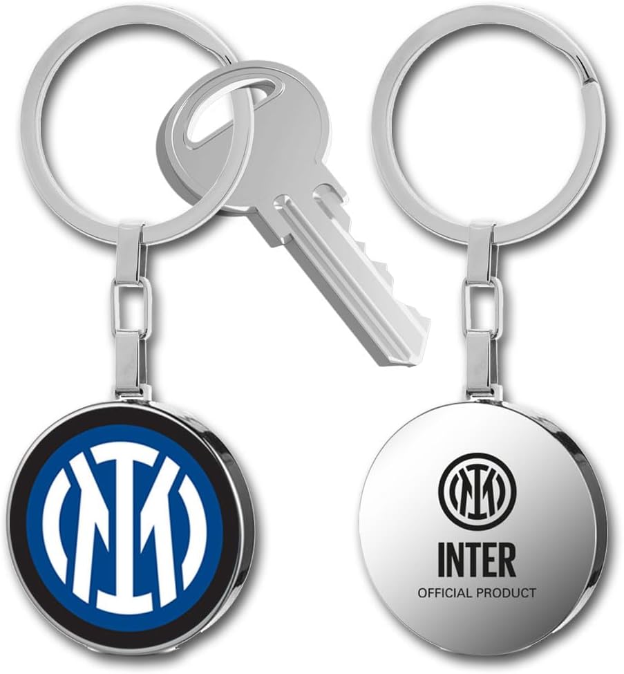 F.C. Internazionale Schlüsselanhänger aus Stahl, Unisex, Taglia unica, Edelstahl, Kein Edelstein.