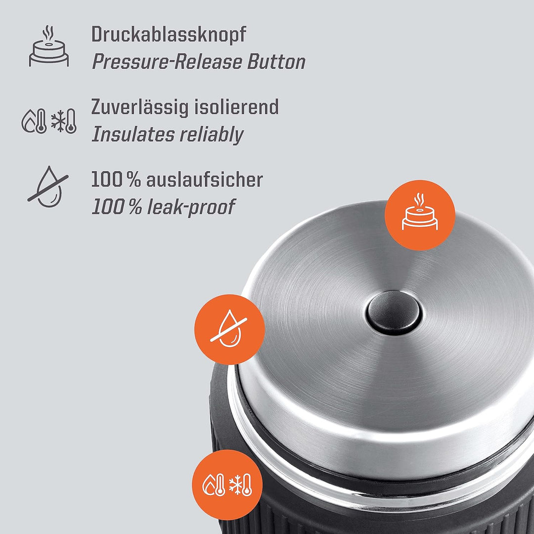 Esbit Thermobehälter Sculptor für Essen - Warmhaltebehälter 1000 ml in Schwarz mit Manschette in Ede