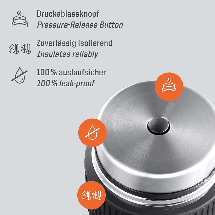 Esbit Thermobehälter Sculptor für Essen - Warmhaltebehälter 1000 ml in Schwarz mit Manschette in Ede