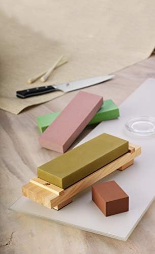 MIYABI Basis Kit mit Sockel aus Hinokiholz für verschiedene Schleifsteine und Schleifstein