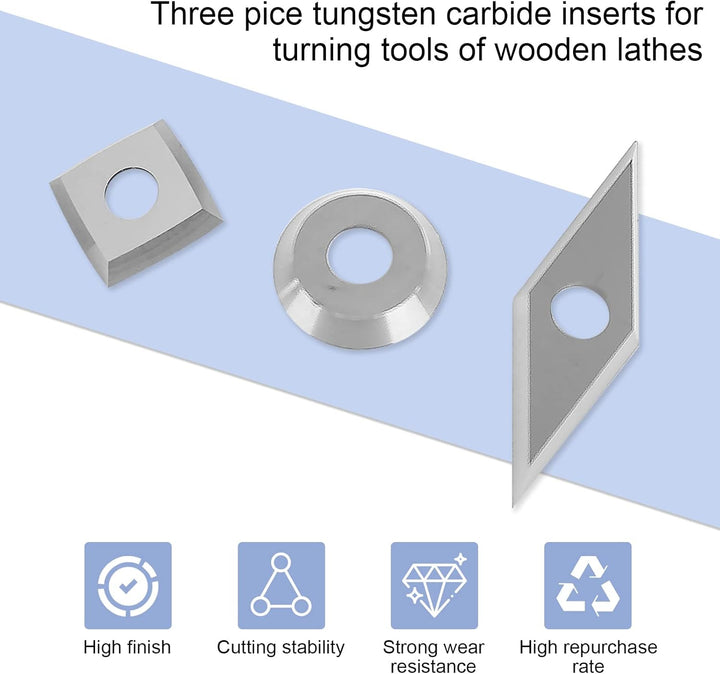 Hartmetall Wendeschneidplatten 3 Stück,CEIEVER CNC Hartmetall Einsatzschneider mit 3 Stück M4 Schrau
