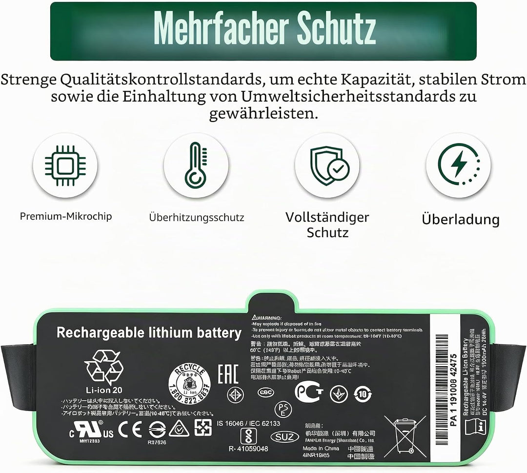 1800LI Ersatz Akku für Roomba Robots 680 500 600 700 800 900 595 670 671 675 677 681 685 690 691 695