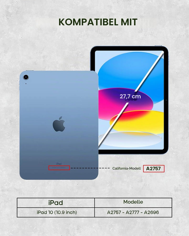 Porter Riley - Lederhülle für iPad 10. Generation (10.9") Ausgabe 2022. Premium Echtleder Standhülle