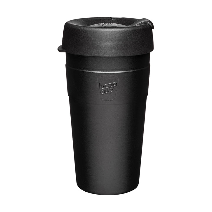KeepCup Thermobecher, gross, 454 ml, Edelstahl, wiederverwendbar, Schwarz L (1er Pack) Stainless Ste
