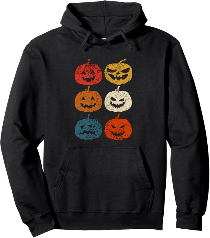 Halloween Party Geschenkidee Geister Kopf Kürbis Gesichter Pullover Hoodie