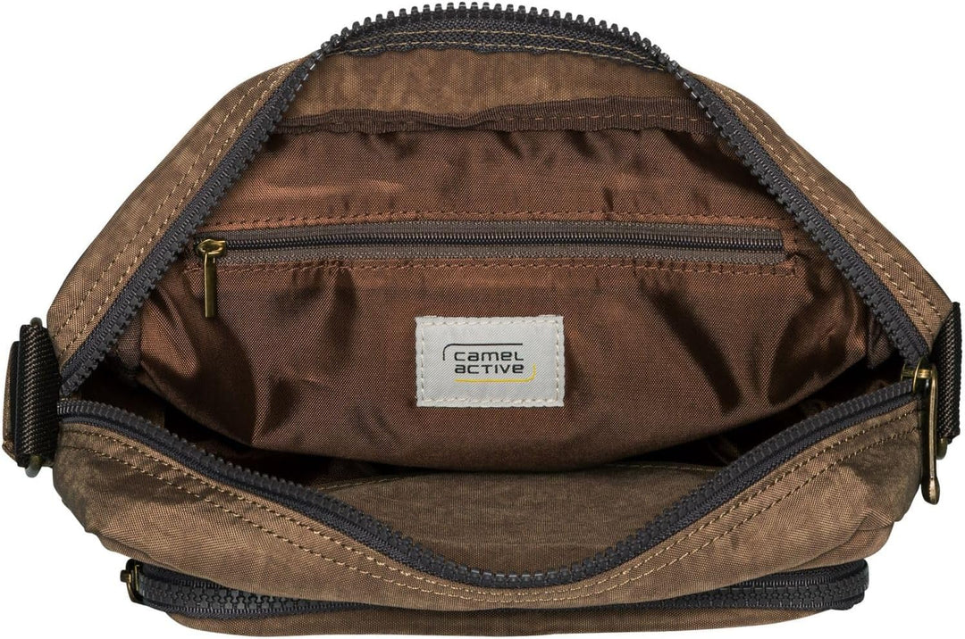 camel active Herren Journey Cross Bag mit Reissverschluss am Hauptfach Beige M, Beige M