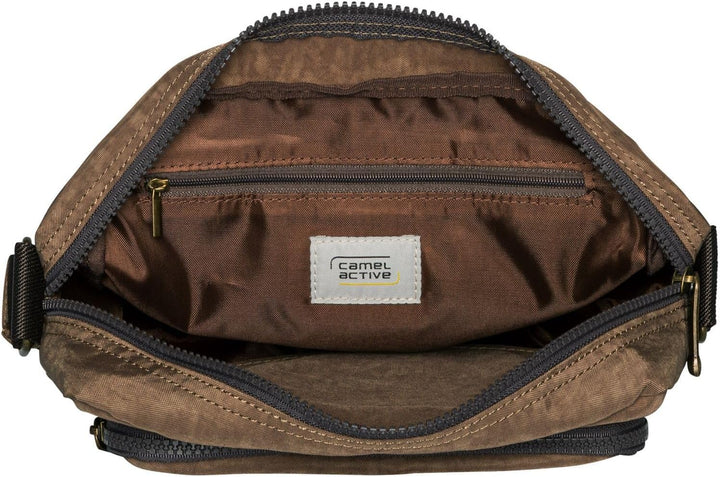 camel active Herren Journey Cross Bag mit Reissverschluss am Hauptfach Beige M, Beige M